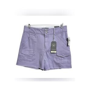 Wit & Wisdom Absolution Frayed High Rise Cargo Shorts Lavender Dust Size 8